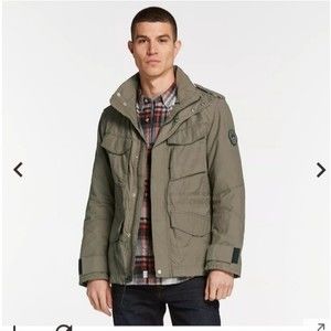 TIMBERLAND MENS MT. KELSEY M65 GREEN CANVAS JACKET SIZE MEDIUM